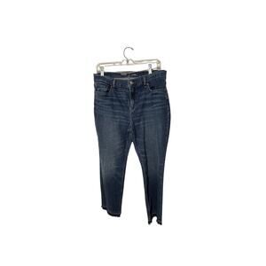 Old Navy Women's Mid-Rise Boyfriend Jeans Denimcore Raw Hem Dark Wash 10 Casual